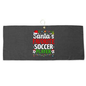 SantaS Favorite Soccer Player Xmas Funny Christmas Soccer Large Microfiber Waffle Golf Towel