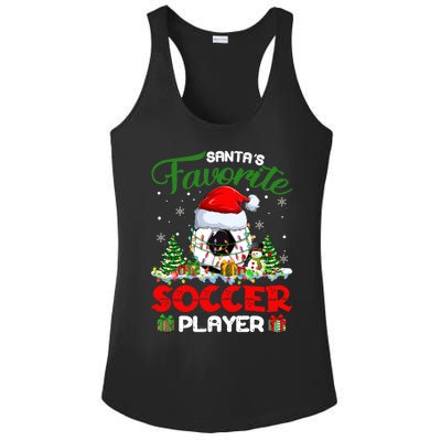 Santas Favorite Soccer Player Xmas Lights Christmas Pajama Cute Gift Ladies PosiCharge Competitor Racerback Tank