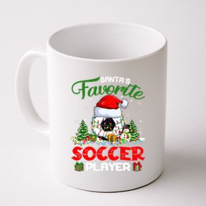 Santas Favorite Soccer Player Xmas Lights Christmas Pajama Cute Gift Coffee Mug