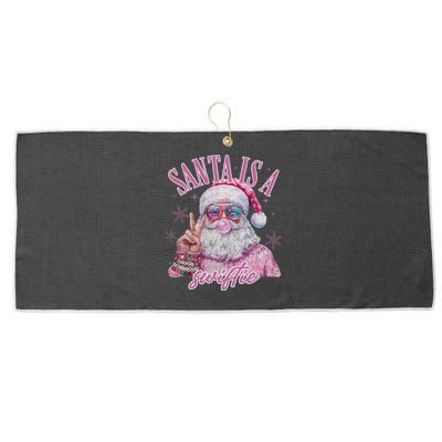 SantaS Favorite Swifty Merry Christmas Groovy Xmas Lights Large Microfiber Waffle Golf Towel