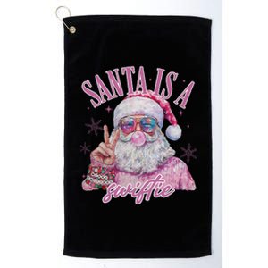 SantaS Favorite Swifty Merry Christmas Groovy Xmas Lights Platinum Collection Golf Towel