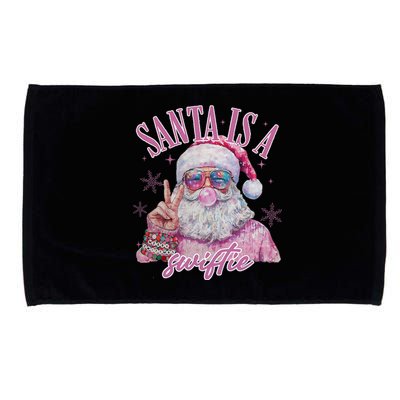 SantaS Favorite Swifty Merry Christmas Groovy Xmas Lights Microfiber Hand Towel