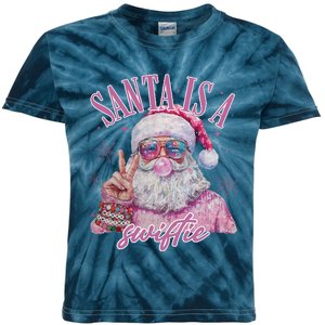 SantaS Favorite Swifty Merry Christmas Groovy Xmas Lights Kids Tie-Dye T-Shirt