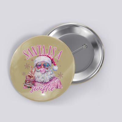 SantaS Favorite Swifty Merry Christmas Groovy Xmas Lights Button