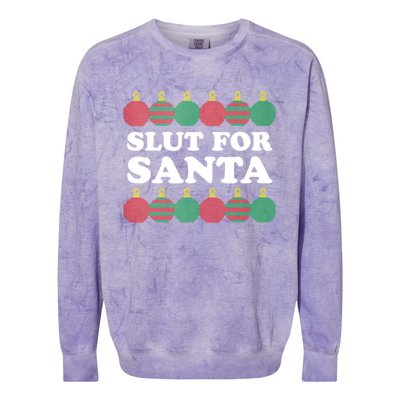 Slut For Santa Funny Christmas Colorblast Crewneck Sweatshirt