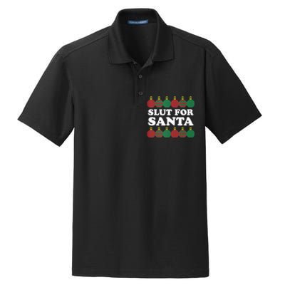 Slut For Santa Funny Christmas Dry Zone Grid Polo