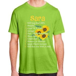 Sara Facts Sunflower Gift Sara First Name Gift Adult ChromaSoft Performance T-Shirt