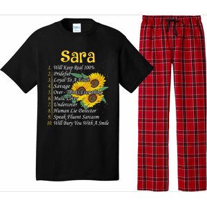 Sara Facts Sunflower Gift Sara First Name Gift Pajama Set