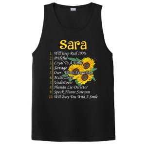 Sara Facts Sunflower Gift Sara First Name Gift PosiCharge Competitor Tank