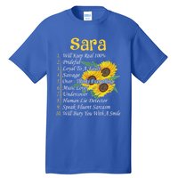 Sara Facts Sunflower Gift Sara First Name Gift Tall T-Shirt