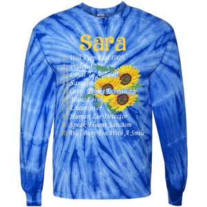 Sara Facts Sunflower Gift Sara First Name Gift Tie-Dye Long Sleeve Shirt