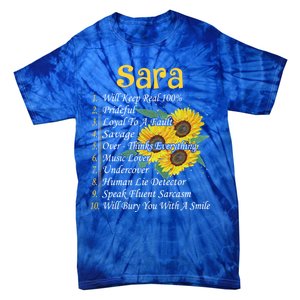 Sara Facts Sunflower Gift Sara First Name Gift Tie-Dye T-Shirt