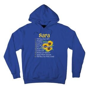 Sara Facts Sunflower Gift Sara First Name Gift Tall Hoodie