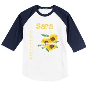 Sara Facts Sunflower Gift Sara First Name Gift Baseball Sleeve Shirt