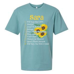 Sara Facts Sunflower Gift Sara First Name Gift Sueded Cloud Jersey T-Shirt