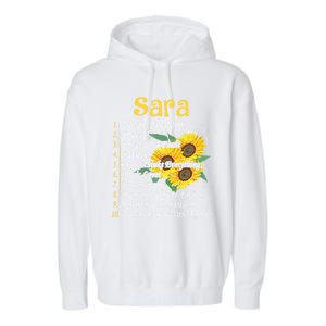 Sara Facts Sunflower Gift Sara First Name Gift Garment-Dyed Fleece Hoodie