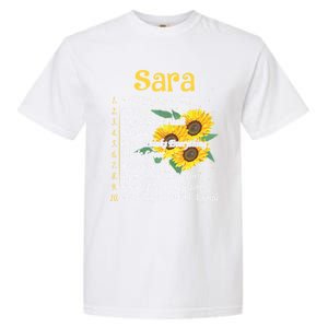 Sara Facts Sunflower Gift Sara First Name Gift Garment-Dyed Heavyweight T-Shirt