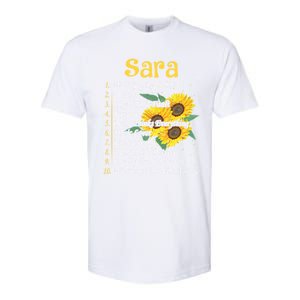 Sara Facts Sunflower Gift Sara First Name Gift Softstyle CVC T-Shirt