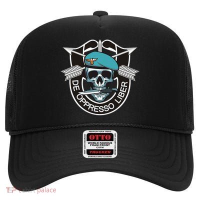 Special Forces Skull De Oppresso Liber High Crown Mesh Back Trucker Hat