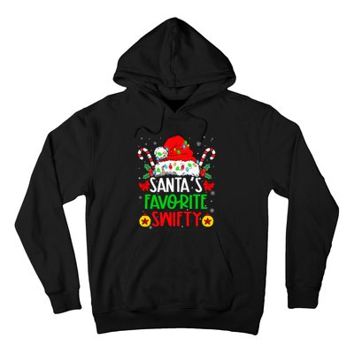 SantaS Favorite Swifty Merry Christmas Groovy Xmas Lights Hoodie