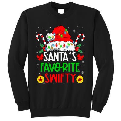 SantaS Favorite Swifty Merry Christmas Groovy Xmas Lights Sweatshirt