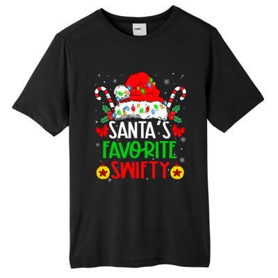 SantaS Favorite Swifty Merry Christmas Groovy Xmas Lights Tall Fusion ChromaSoft Performance T-Shirt