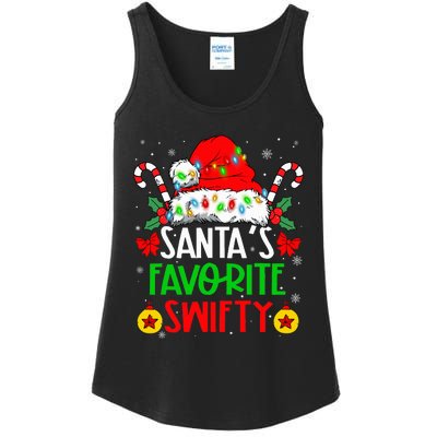 SantaS Favorite Swifty Merry Christmas Groovy Xmas Lights Ladies Essential Tank