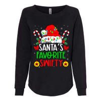 SantaS Favorite Swifty Merry Christmas Groovy Xmas Lights Womens California Wash Sweatshirt