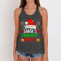 SantaS Favorite Swifty Merry Christmas Groovy Xmas Lights Women's Knotted Racerback Tank