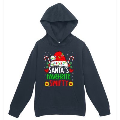 SantaS Favorite Swifty Merry Christmas Groovy Xmas Lights Urban Pullover Hoodie