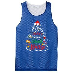 SantaS Favorite School Nurse Christmas Nursing Tree Gift Mesh Reversible Basketball Jersey Tank