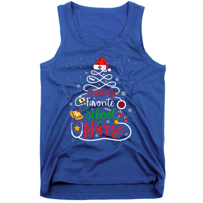 SantaS Favorite School Nurse Christmas Nursing Tree Gift Tank Top