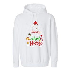 SantaS Favorite School Nurse Christmas Nursing Tree Gift Garment-Dyed Fleece Hoodie