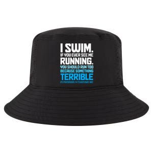 Swimming Funny Swimmer I Swim Cool Comfort Performance Bucket Hat