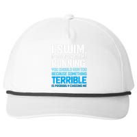 Swimming Funny Swimmer I Swim Snapback Five-Panel Rope Hat