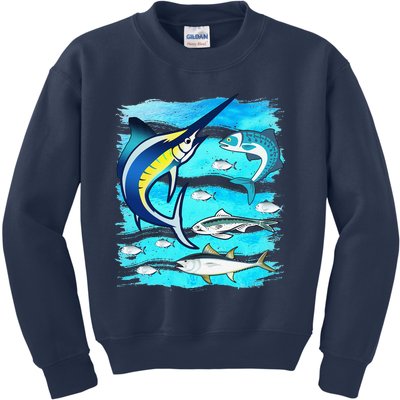 Saltwater Fish Swordfish Mahi Tuna Kingfing Atlantic Ocean Kids Sweatshirt