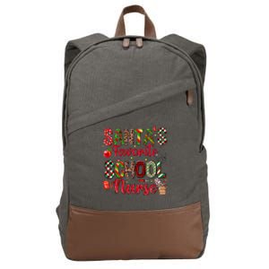 SantaS Favorite School Nurse Christmas Nursing Xmas Nurses Gift Cotton Canvas Backpack