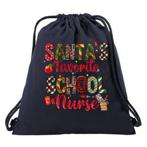 SantaS Favorite School Nurse Christmas Nursing Xmas Nurses Gift Drawstring Bag