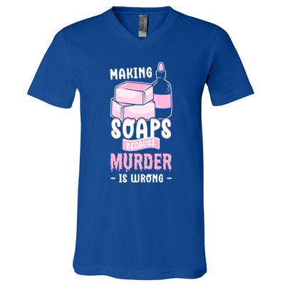 Saponification For Soap Maker And Soap Cooking Soap Making Gift V-Neck T-Shirt