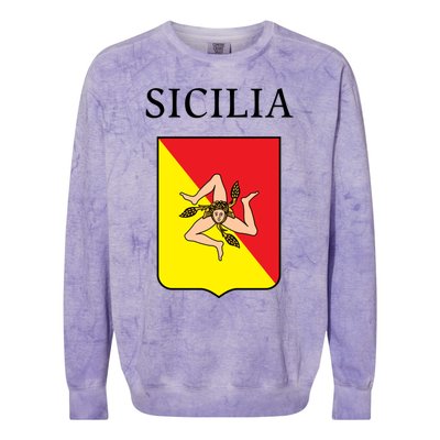 Sicilia Flag Sicily Palermo Italy Gift Colorblast Crewneck Sweatshirt