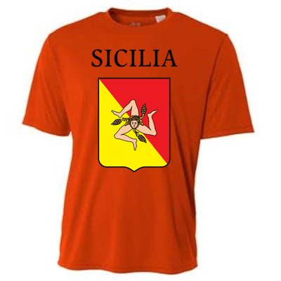 Sicilia Flag Sicily Palermo Italy Gift Cooling Performance Crew T-Shirt