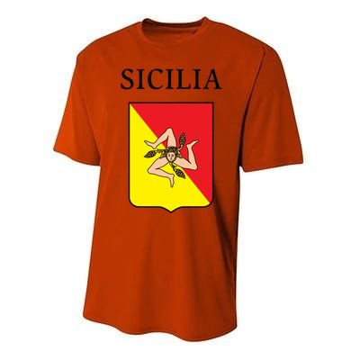 Sicilia Flag Sicily Palermo Italy Gift Performance Sprint T-Shirt