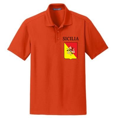 Sicilia Flag Sicily Palermo Italy Gift Dry Zone Grid Polo