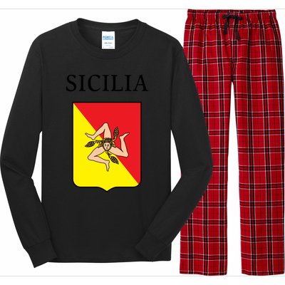 Sicilia Flag Sicily Palermo Italy Gift Long Sleeve Pajama Set