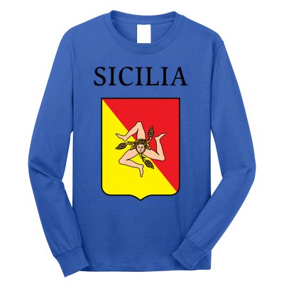 Sicilia Flag Sicily Palermo Italy Gift Long Sleeve Shirt