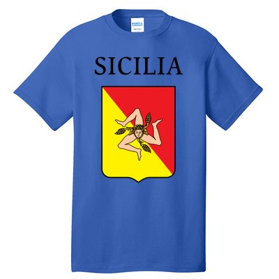 Sicilia Flag Sicily Palermo Italy Gift Tall T-Shirt