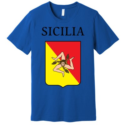 Sicilia Flag Sicily Palermo Italy Gift Premium T-Shirt