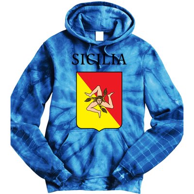 Sicilia Flag Sicily Palermo Italy Gift Tie Dye Hoodie