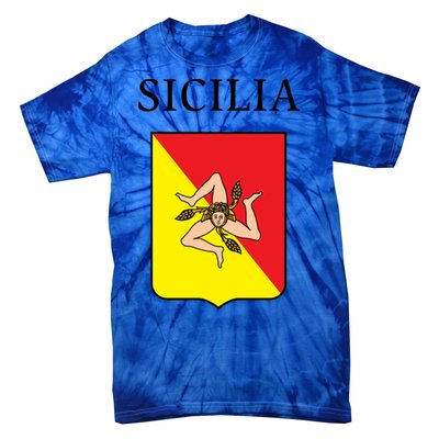 Sicilia Flag Sicily Palermo Italy Gift Tie-Dye T-Shirt