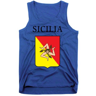 Sicilia Flag Sicily Palermo Italy Gift Tank Top